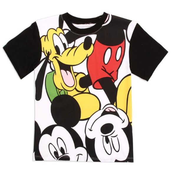 Disney Mickey Mouse & Goofy Boys Short Sleeve T-Shirt | Mickey Graphic Tee - Picture 2 of 3